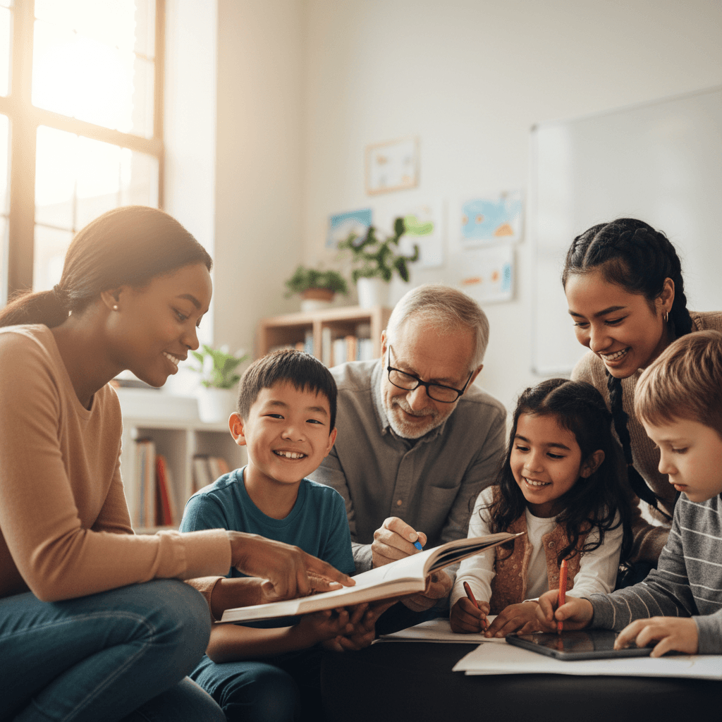 Children and adults connecting during a Faithworks Fellowship mentoring program